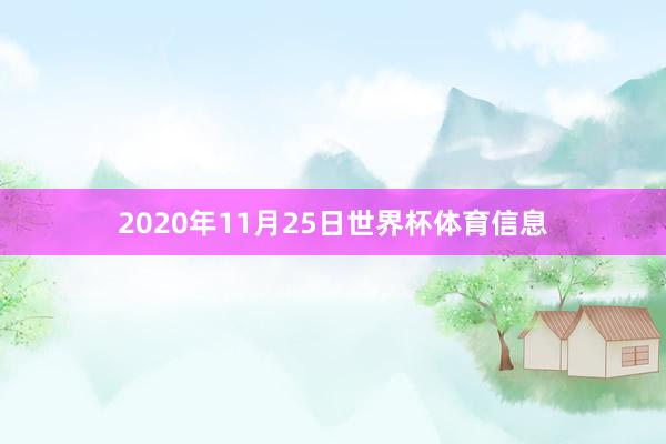 2020年11月25日世界杯体育信息