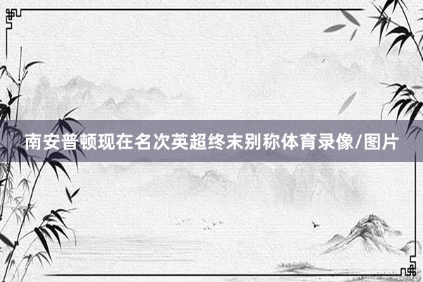 南安普顿现在名次英超终末别称体育录像/图片