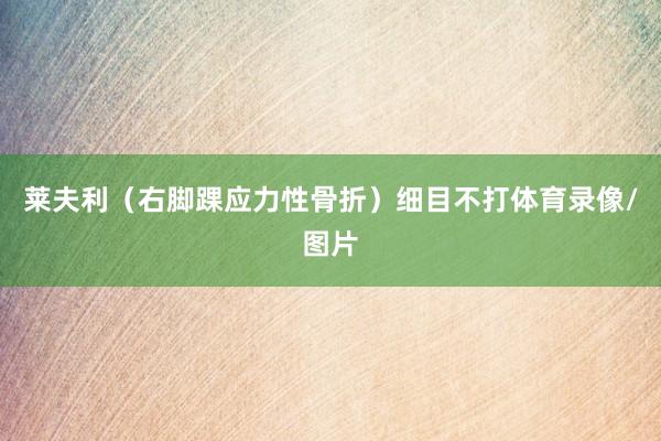 莱夫利(右脚踝应力性骨折)细目不打体育录像/图片