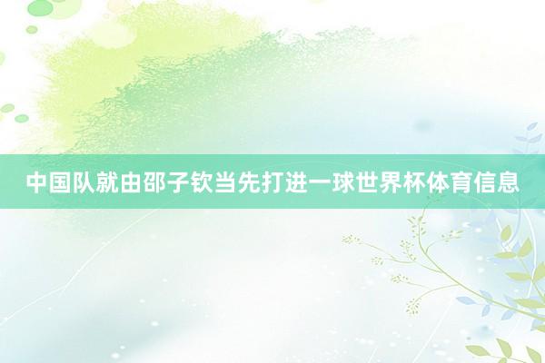 中国队就由邵子钦当先打进一球世界杯体育信息