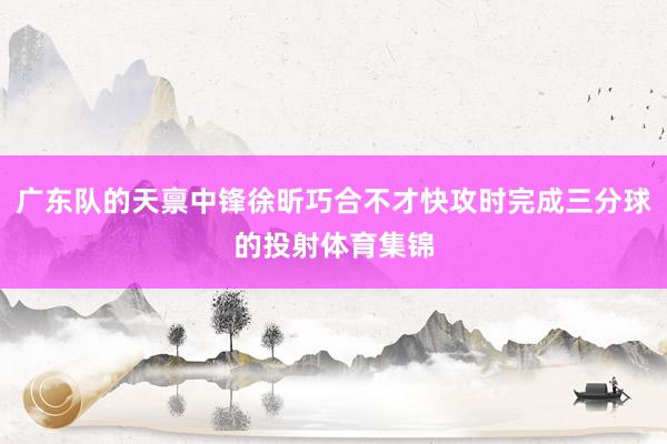 广东队的天禀中锋徐昕巧合不才快攻时完成三分球的投射体育集锦