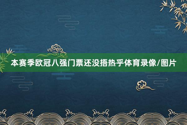 本赛季欧冠八强门票还没捂热乎体育录像/图片