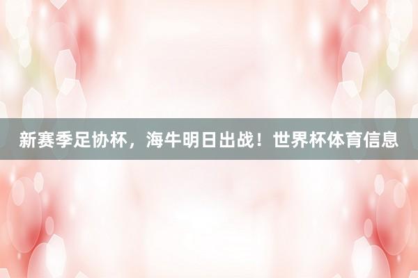 新赛季足协杯，海牛明日出战！世界杯体育信息