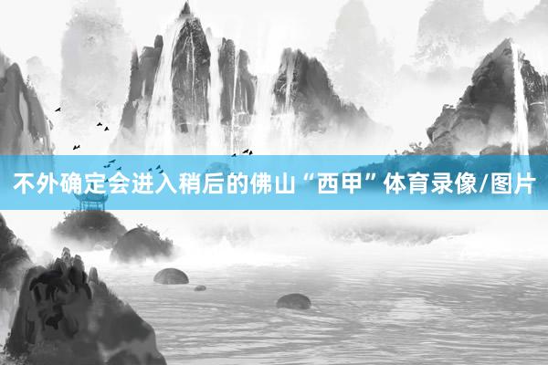不外确定会进入稍后的佛山“西甲”体育录像/图片
