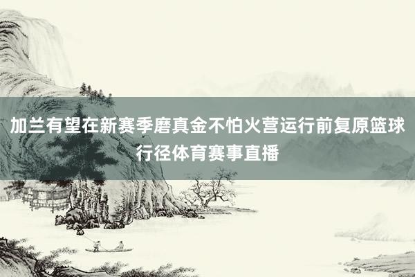 加兰有望在新赛季磨真金不怕火营运行前复原篮球行径体育赛事直播
