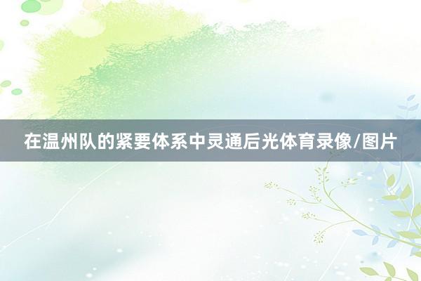 在温州队的紧要体系中灵通后光体育录像/图片