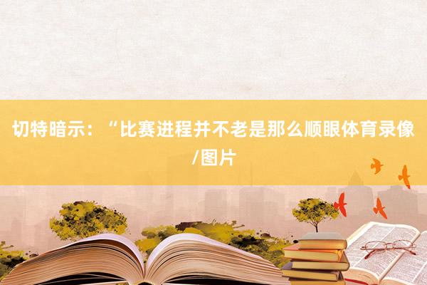 切特暗示：“比赛进程并不老是那么顺眼体育录像/图片
