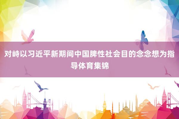 对峙以习近平新期间中国脾性社会目的念念想为指导体育集锦