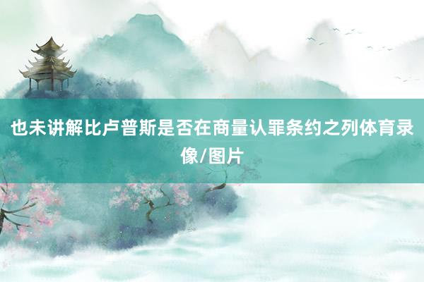 也未讲解比卢普斯是否在商量认罪条约之列体育录像/图片