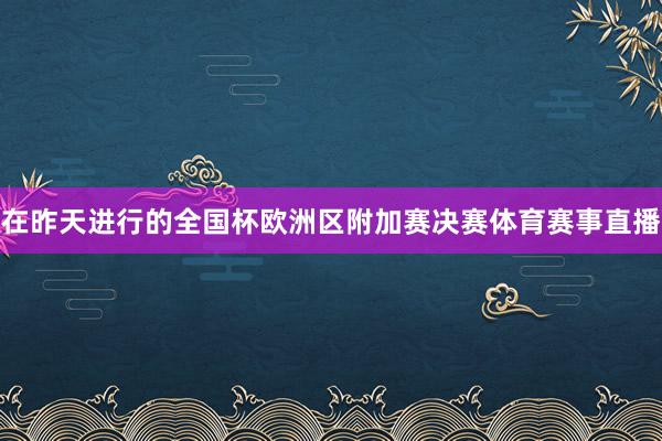 在昨天进行的全国杯欧洲区附加赛决赛体育赛事直播