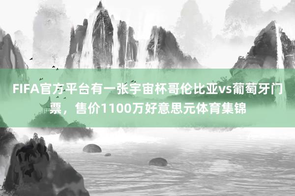 FIFA官方平台有一张宇宙杯哥伦比亚vs葡萄牙门票，售价1100万好意思元体育集锦