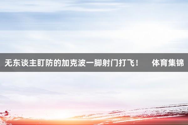 无东谈主盯防的加克波一脚射门打飞! 体育集锦